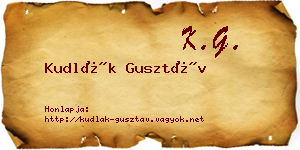 Kudlák Gusztáv névjegykártya